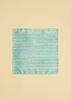 Vibrant Blue Ribbon Printed Pocket Square image number 1